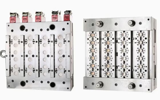 Καλούπι Έγχυσης Καπακιού Πολλαπλών Κοιλοτήτων με Κουμπί για την Κατασκευή Πλαστικών Καπακιών Μπουκαλιών